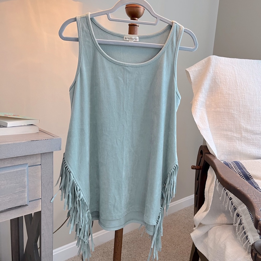 Suede top with fringe